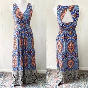 NWOT Anthropologie Maeve 100% Silk Maxi Dress with POCKETS
